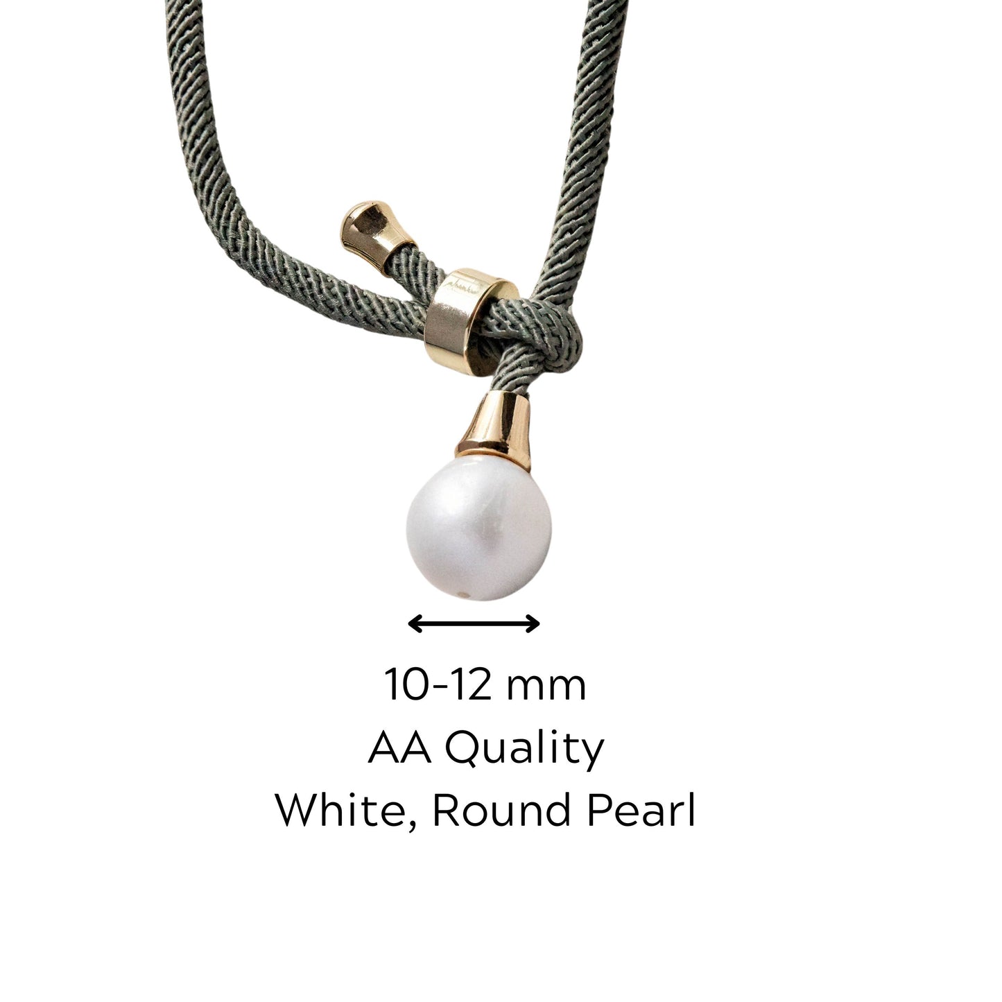 Single Pearl on Olive Rope Necklace