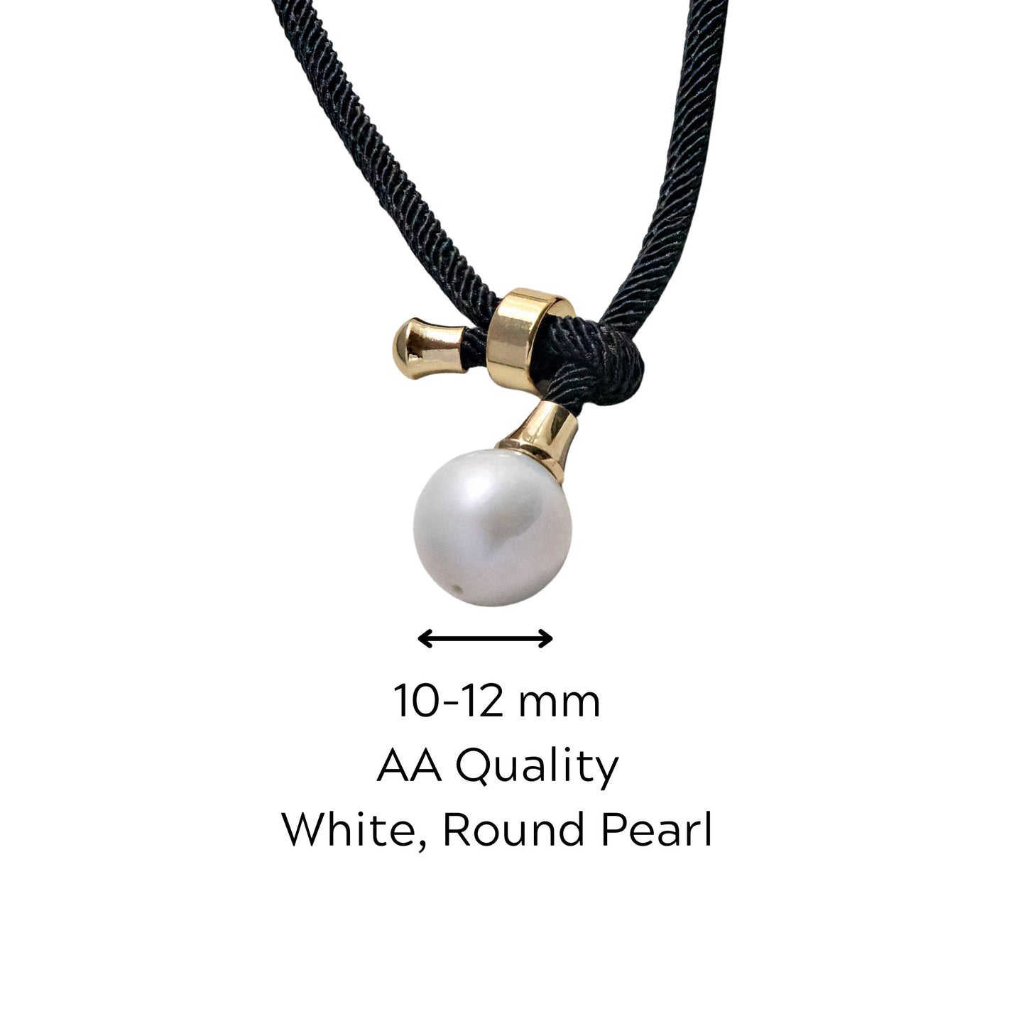 Single Pearl Necklace on Black Rope