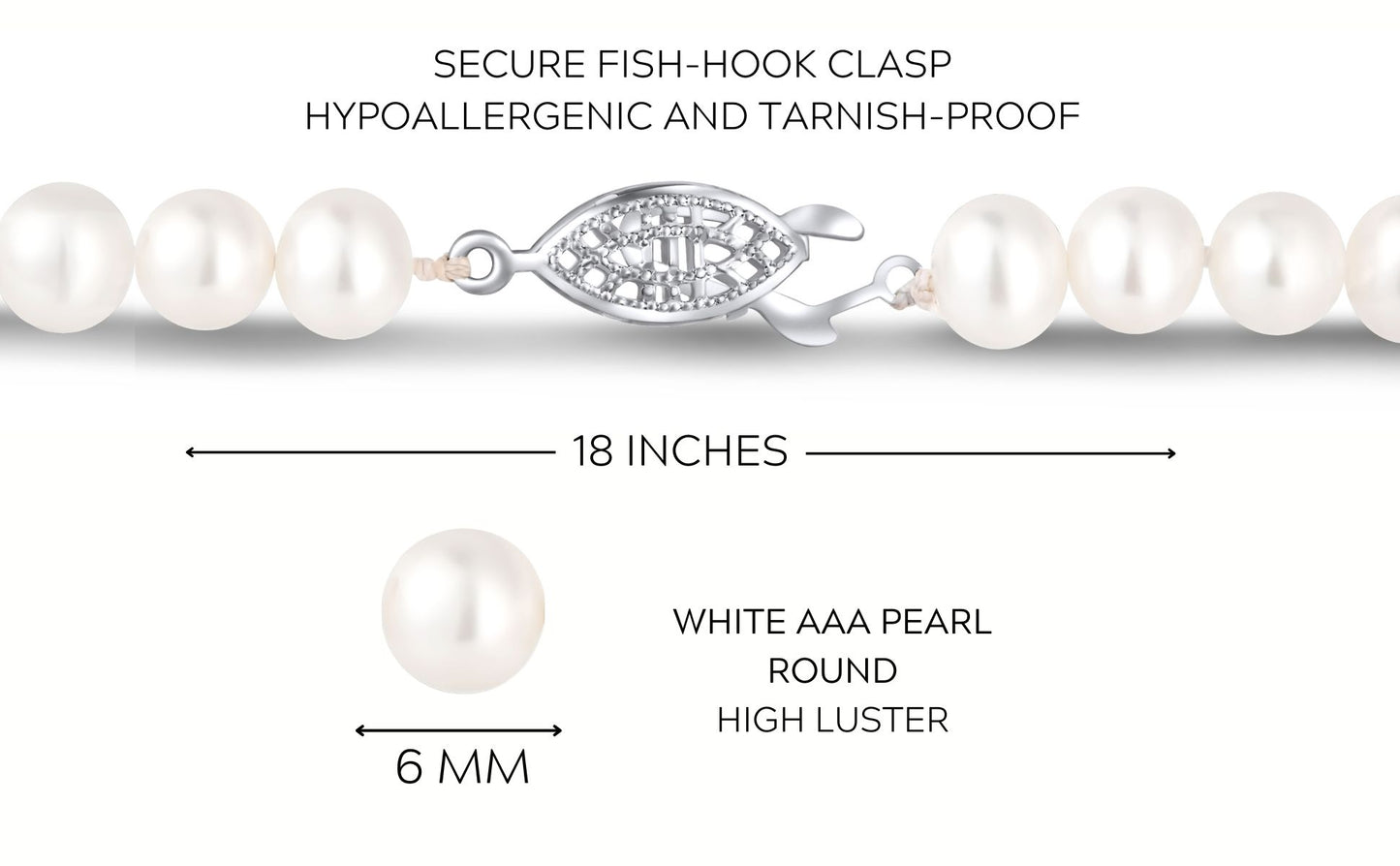 Classic Pearl Necklace and Earrings Set