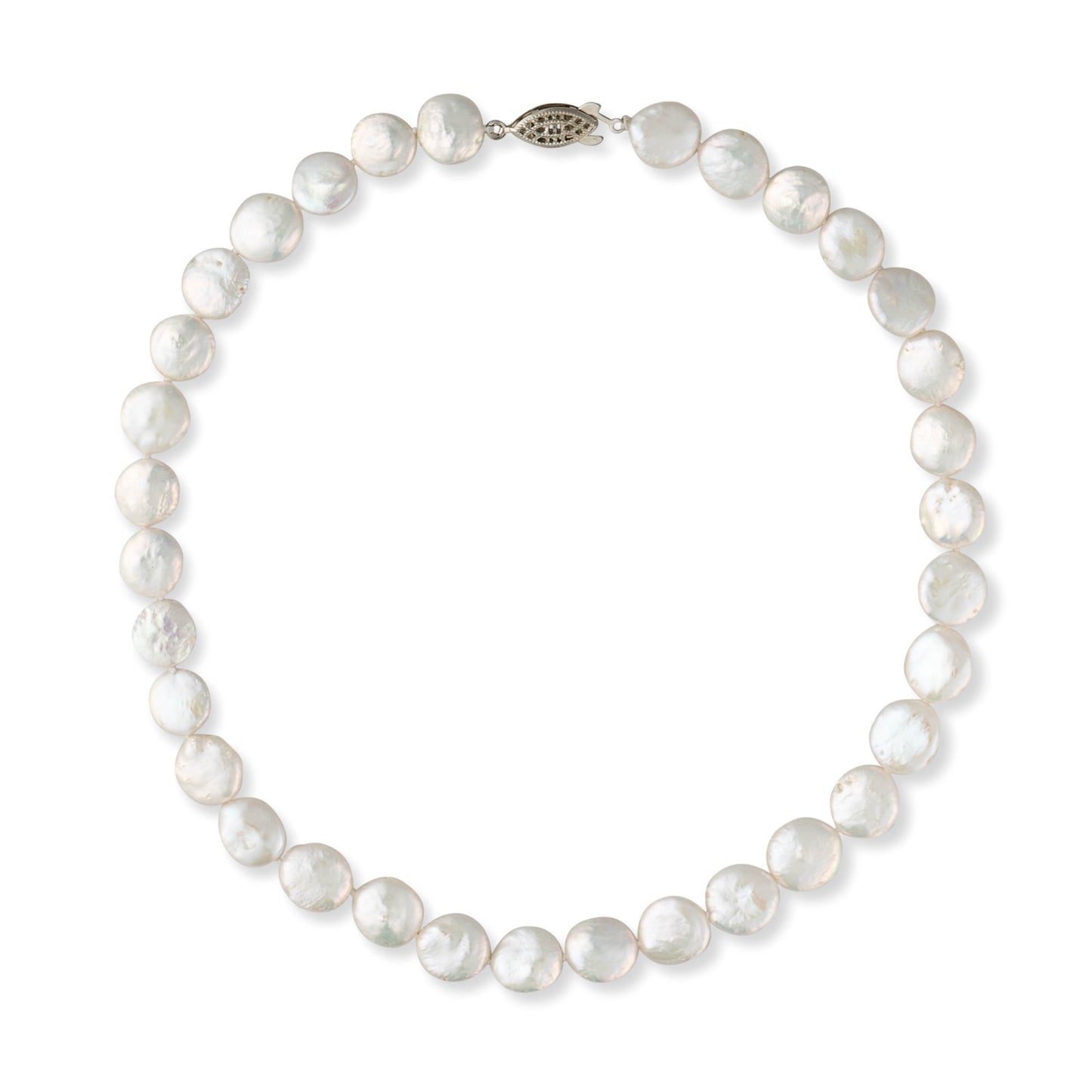 White Coin Pearl Necklace