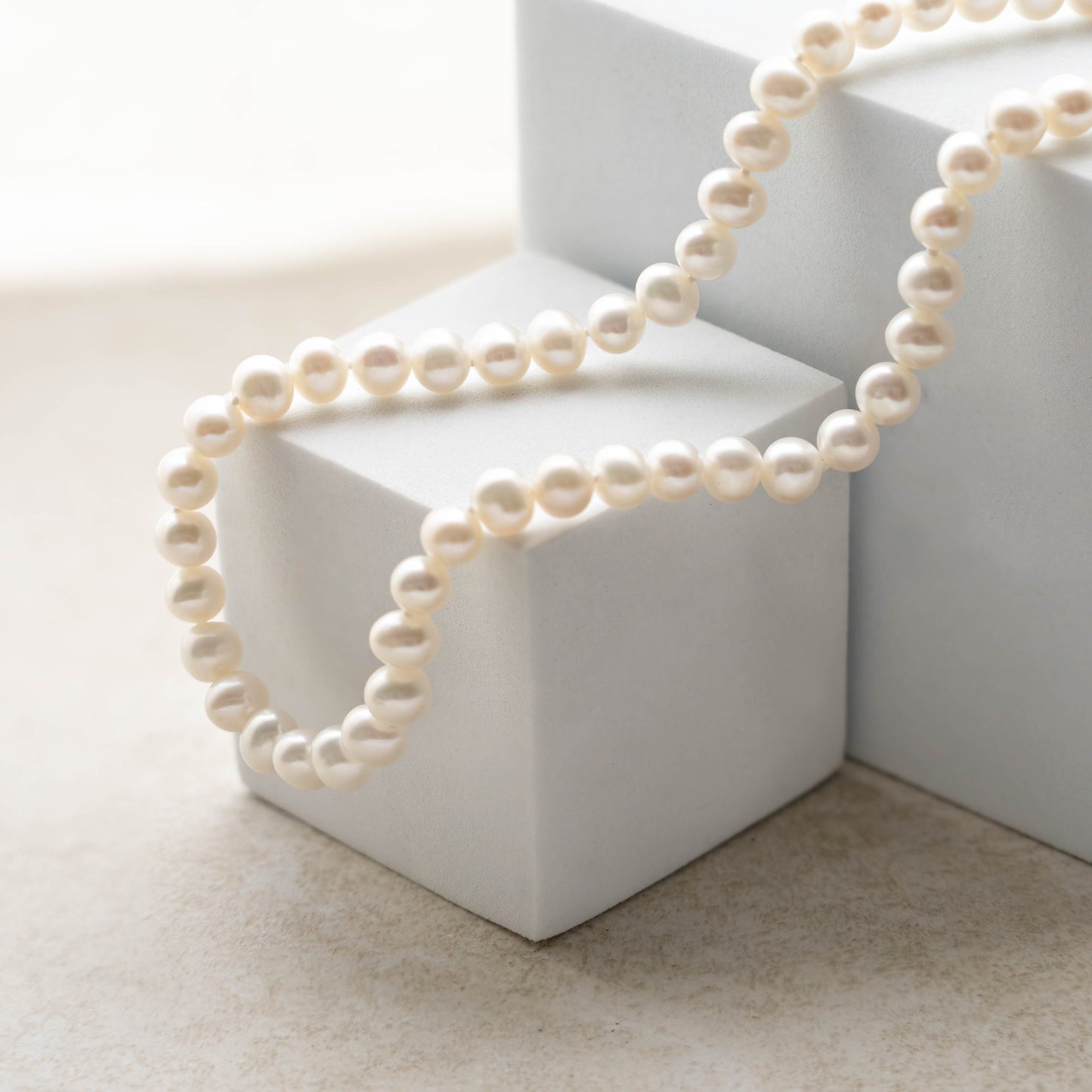 Classic Pearl Necklace and Earrings Set