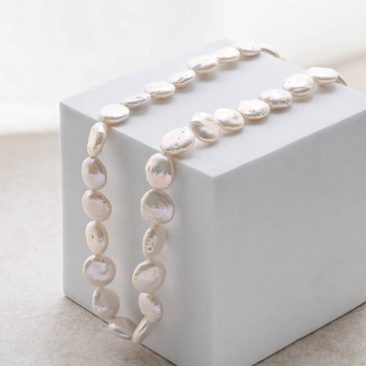 White Coin Pearl Necklace