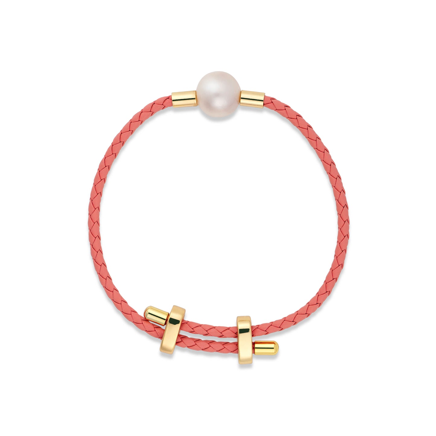 Single White Pearl on Pomelo Color Bracelet